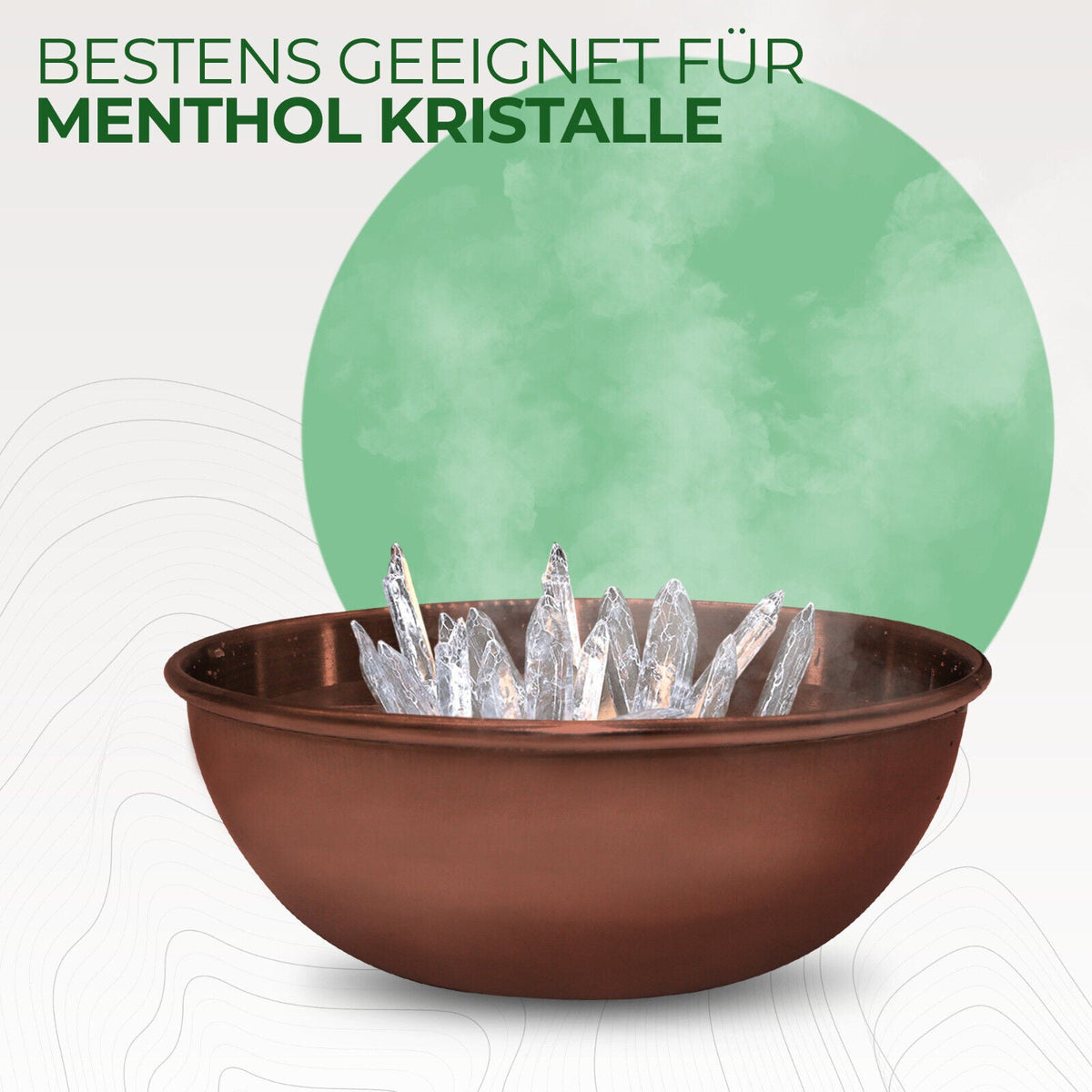 Sauna-Verdampferschale Ø 8,5 cm im Kupfer-Look mit Mentholkristallen – Ansicht 3